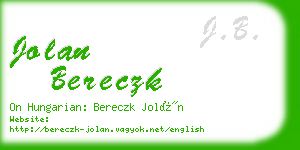 jolan bereczk business card